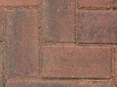 Brindle block paving in a red and charcoal mix